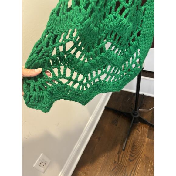 Hand Made Vintage Crochet Green Poncho Buttons - Picture 5 of 6